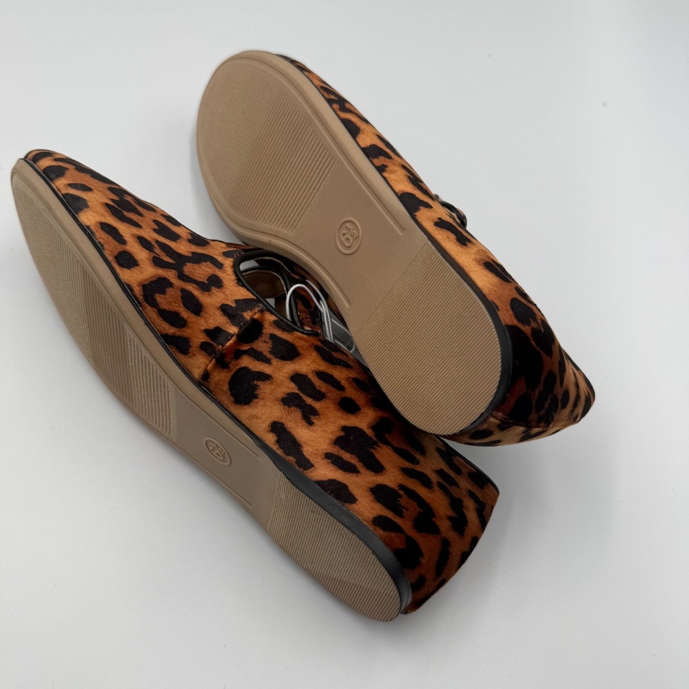 A New Day Tamsin Leopard Print Mary Jane Crisscross Buckle Flats Brown 6.5 - Picture 4 of 4